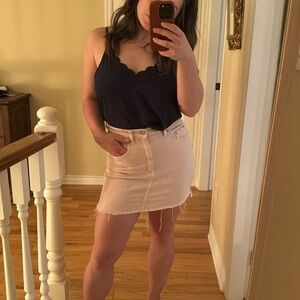 Wilfred Free baby pink denim skirt